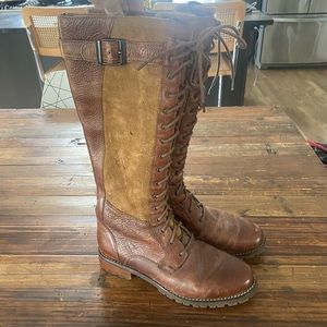 Ariat brown leather & suede lace up boots size 7.5